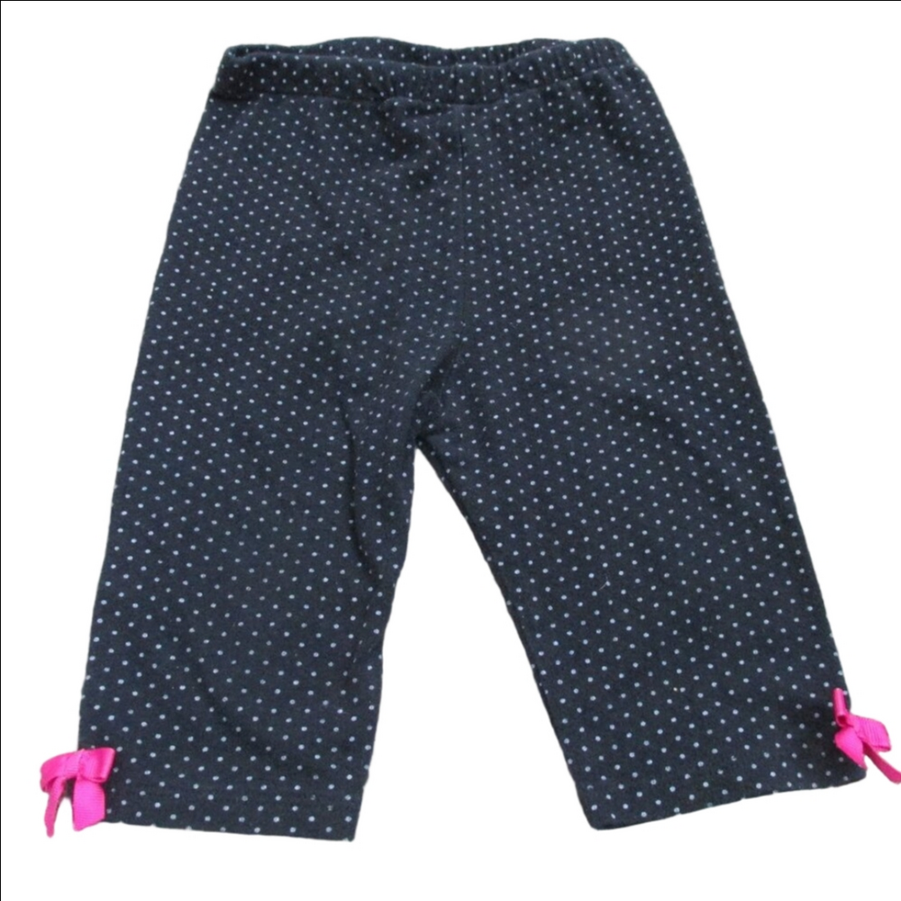 Bonnie Baby Pull On Sweatpants Girls 18M Black Polka Dot Elastic Jogger Bottoms
